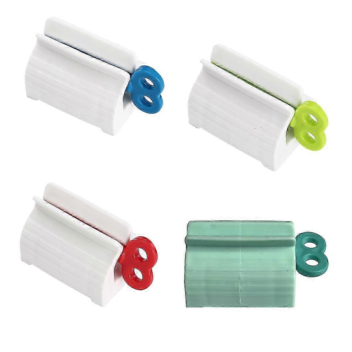 2025 4PCS Toothpaste Squeezer with Rolling Toothpaste Holder, rotatable Squeeze Toothpaste Dispenser for Bathroom