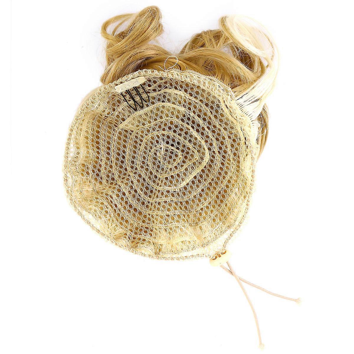 Golden Ponytail Wig with Drawstring for Hair Decorating Made of High Temperature Size Fits All