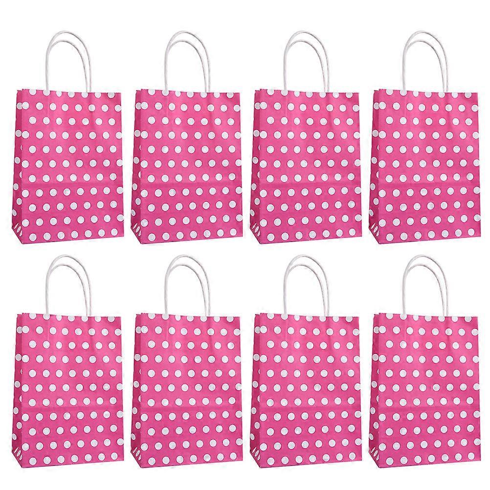 Kraft Paper Gift Bags 20Pack In Rosy 15x8x21cm Ideal For Parties And Shopping Offering Handles With Stylish Design