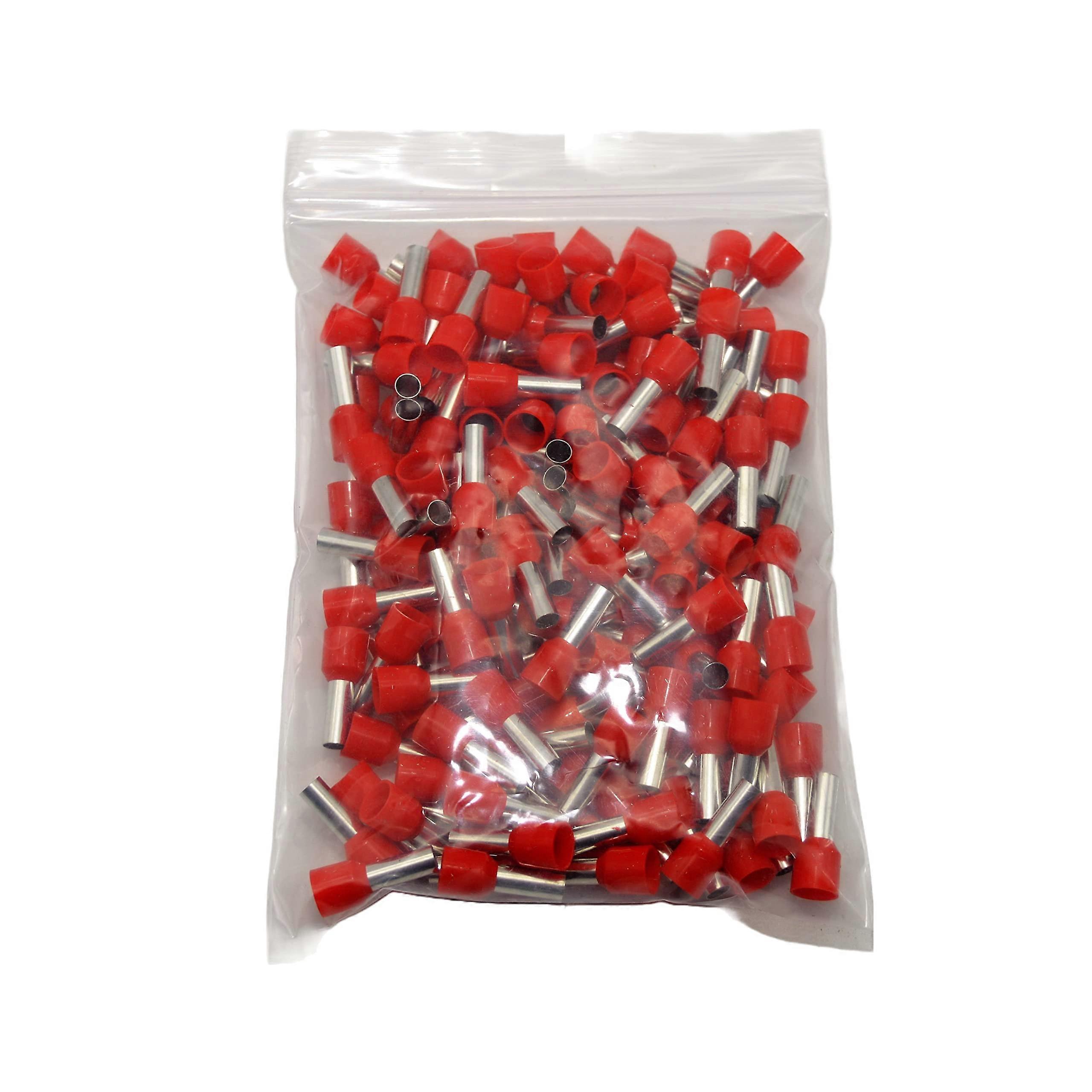 Wire End Ferrules Partially Insulated 10 Mm X 12 Mm Pack Of 150 For Secure Wire Connections Red