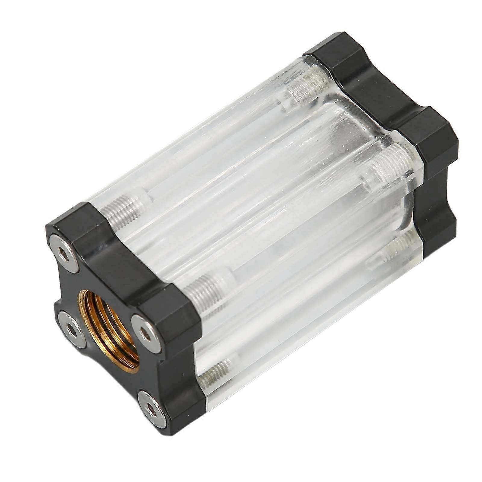 Water Cooling System Filter 40 Mesh Single Sided Filter Computer Water Cooling System Brass Acrylic G1/4 Thread Liquid Filter Black 