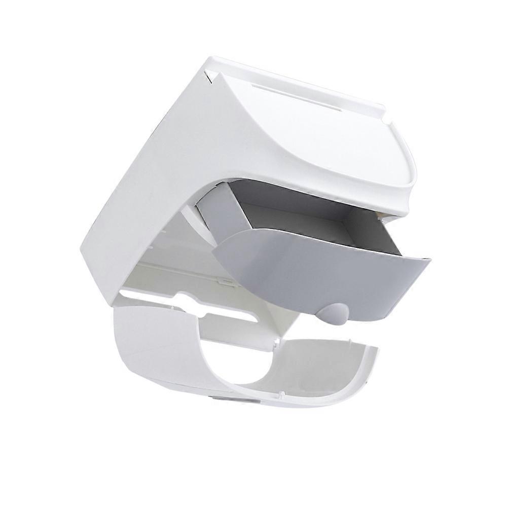 Light Grey Wall Mounted Roll Paper Holder for Bathroom Modern Tissue Box 1Pack
