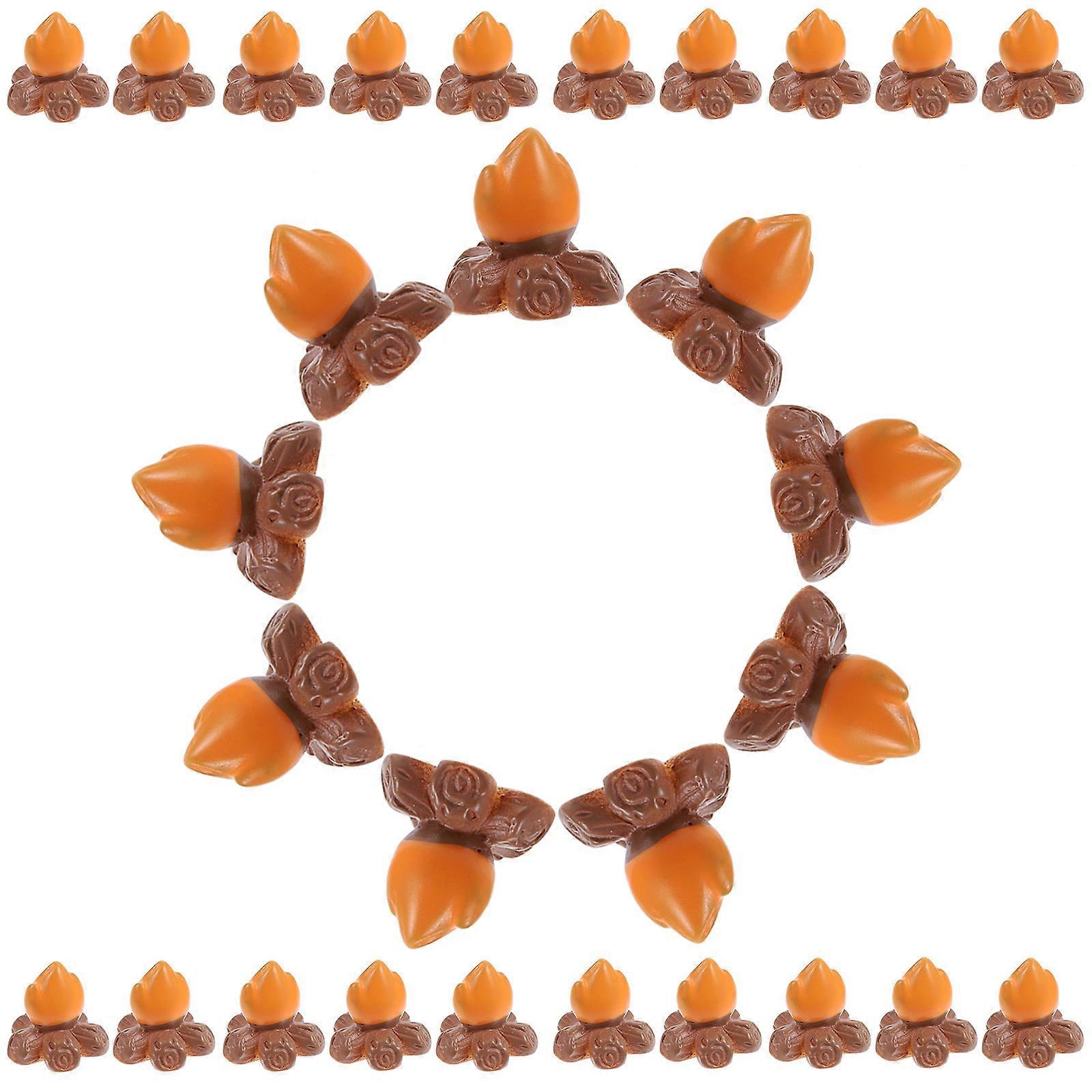 Artificial Fire Flames Mini Resin Campfire For Children Adults And Hobbyists 30Pcs