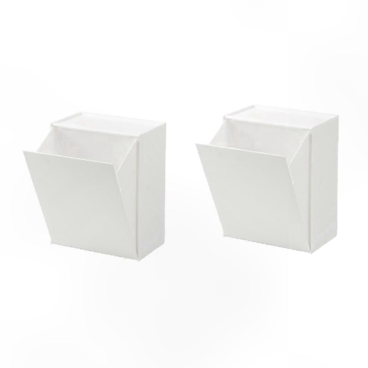 2-Pack Rectangular Wall-Mounted Storage Containers for Paper Towels and Waste Bags