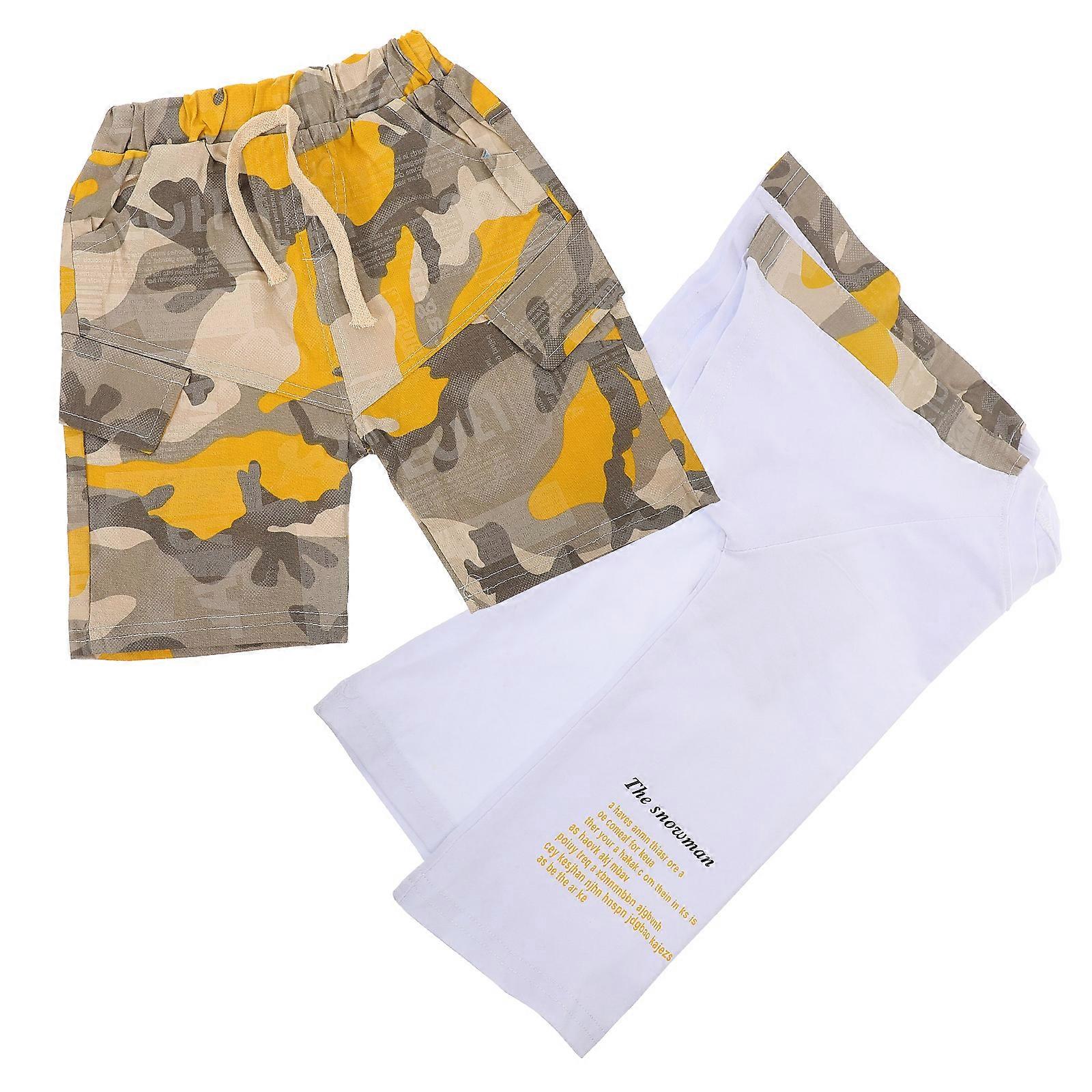 Boys Short Suit Set For Summer Wear Toddler Boys Comfortable Easy To Dress Assorted Color 1 Set
