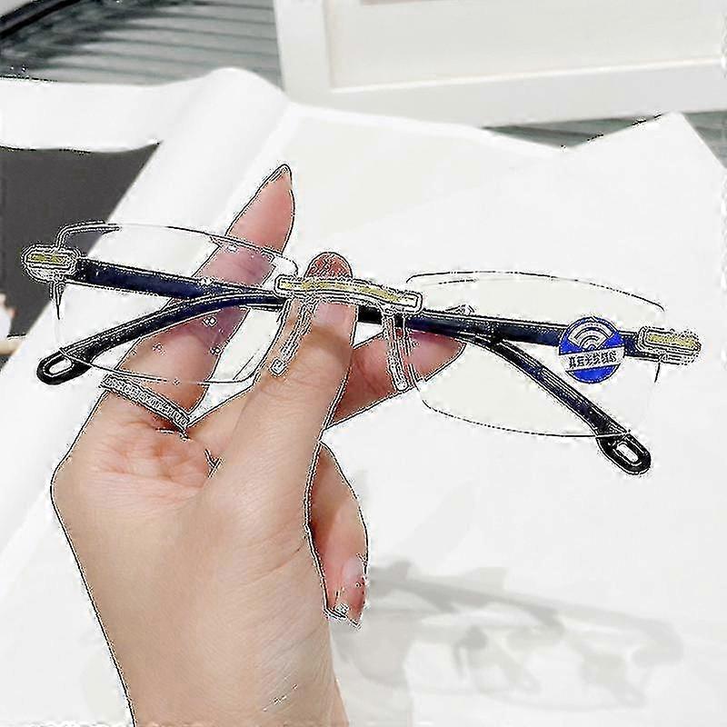 Vintage Bifocal Reading Glasses Men Women Rimless Near And Far Eyesglasses