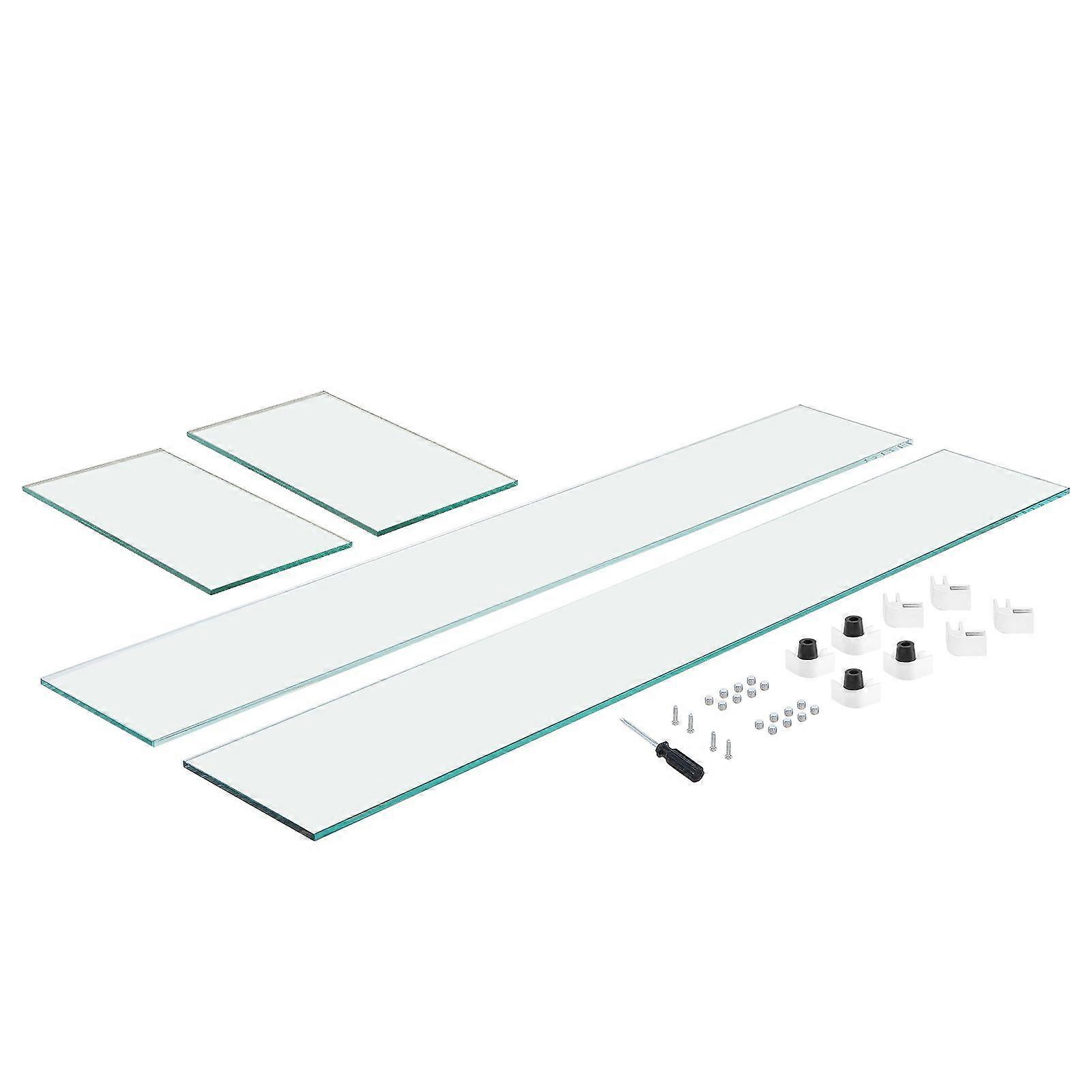 Pare-vent en verre pour table de foyer rectangulaire 31 x 12,5 x 6,5 pouces, 0,31 pouce d’épaisseur, facile à assembler