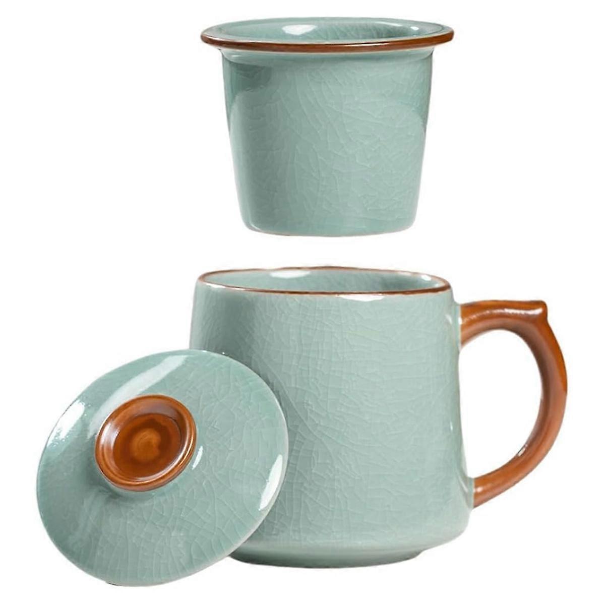 Ceramic Tea Cups,Tea Cup with Infuser and Lid,with Filters Bright and Colorful for Making Tea,Coffe