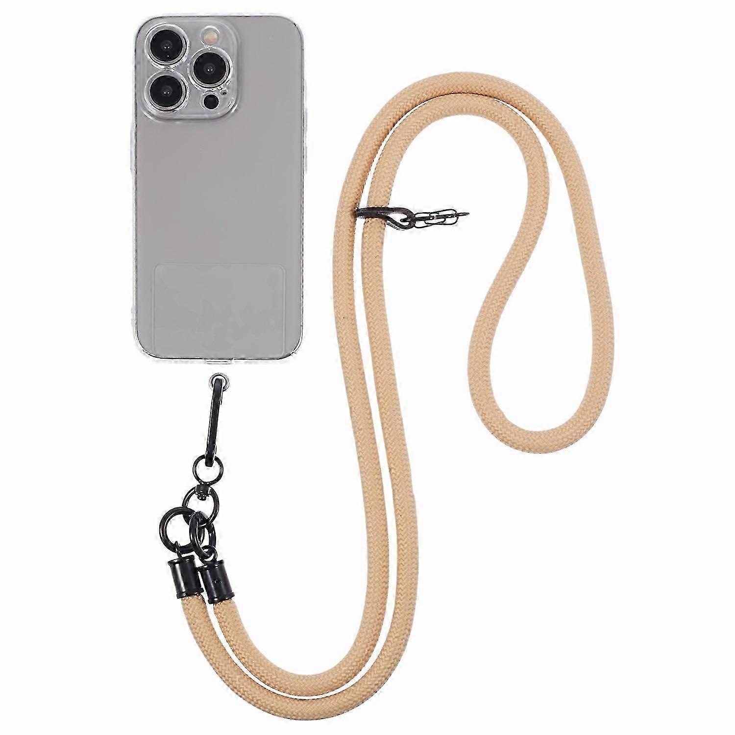 Type L Style A Solid Color Phone Strap 10mm Crossbody Nylon Phone Charm with Clear Patch