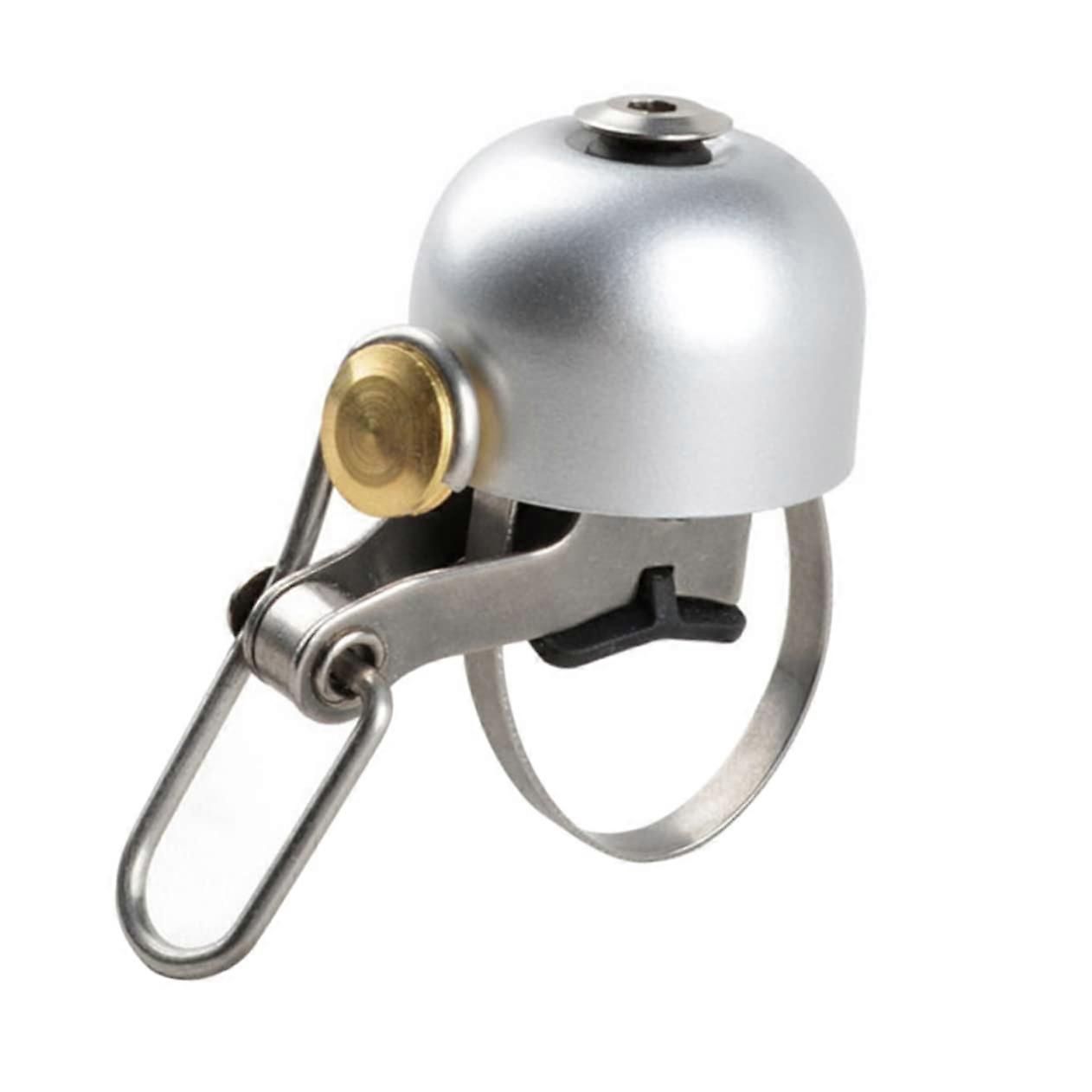 Retro metal bicycle bell for mountain bike, easy to install on the handlebar, stylish design for bikes, silver.