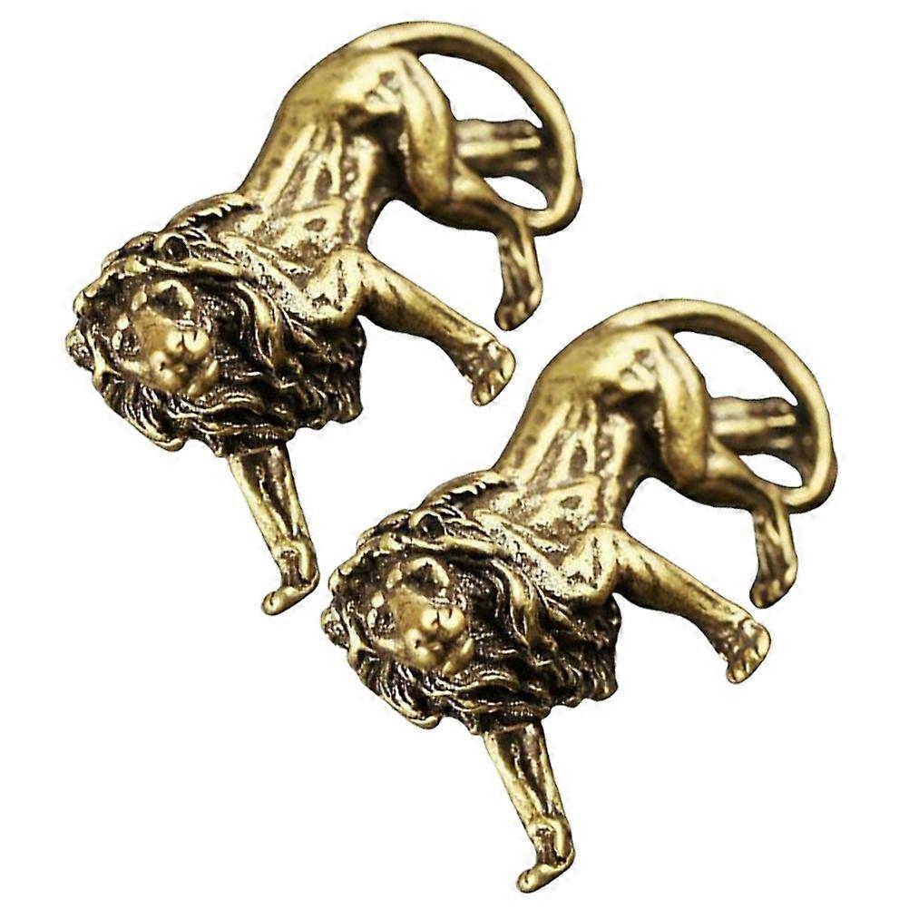 פסל אריה מיניאטורי, מזכרת מתכת אלגנטית לעיצוב הבית ואיזון