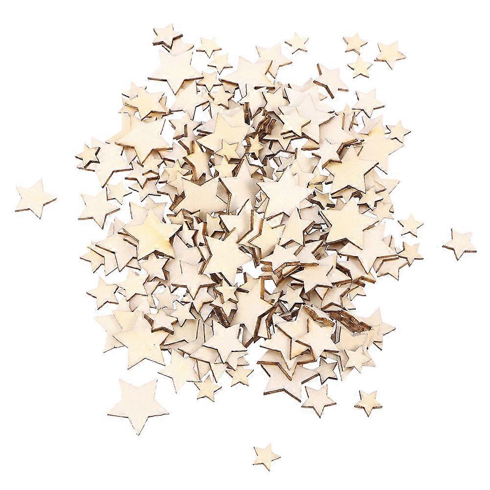 Wooden Pentagram Ornaments for DIY Craft Projects with Smooth Finish and Durable Wood in Mixed Sizes 10mm 12mm 15mm 20mm