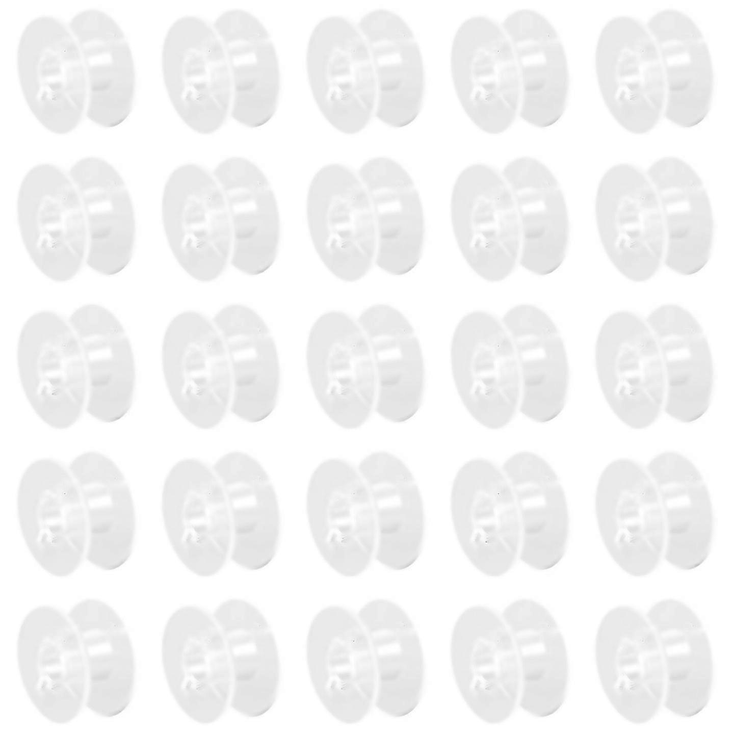 For 25 Clear Plastic Sewing Machine Bobbins Fits Singer