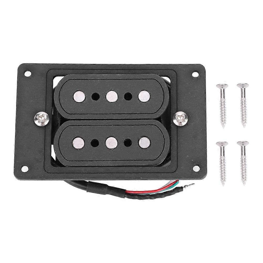 Prewired 3 String Humbucker Pickup Input Jack for Cigar Box Guitar(Vulcanized Fiber Black)