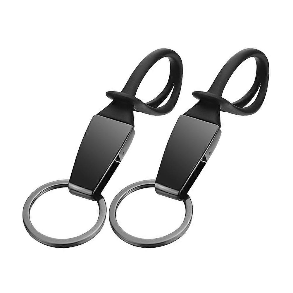 Car Key Chains For Men 2 Pcs Stylish Keychain Black Key Holder Rectangular Everyday Use