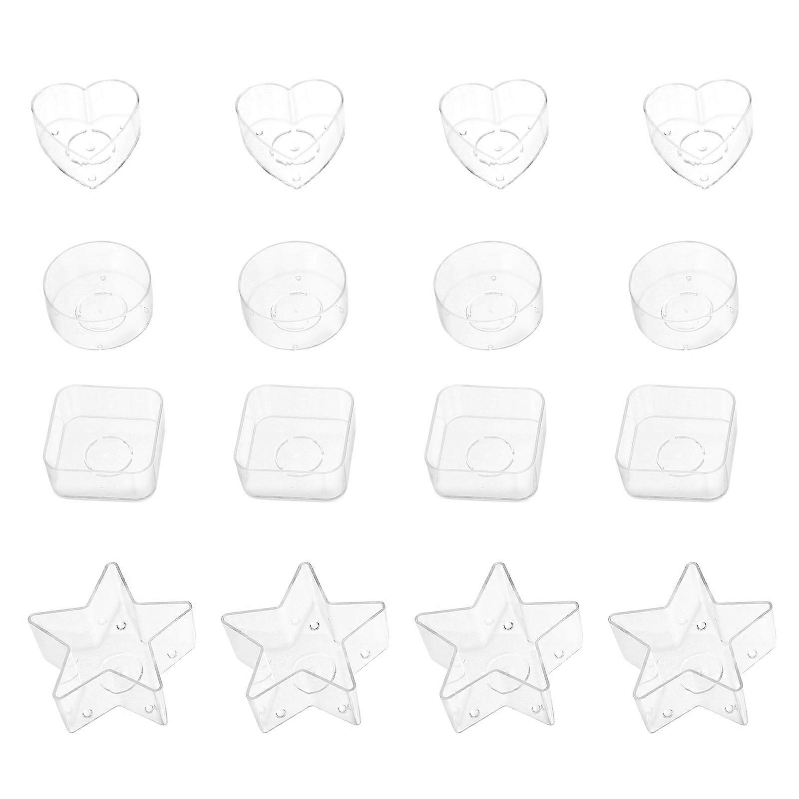 Tea Light Container 16Pcs Square Candle Storage Boxes with Lids for Creative DIY Arts Crafts and Gift Giving Projects
