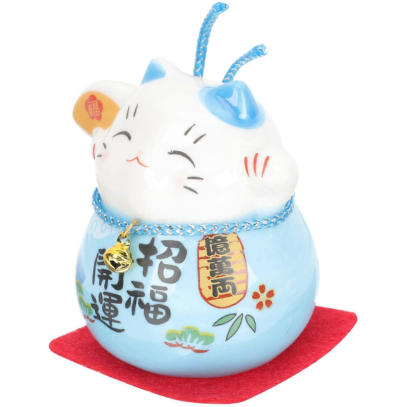 Cute Cat Shape Figure Sculptures For Good Luck Symbol Decoration In Homes Offices And Cars 6.2X5Cm 1Pack