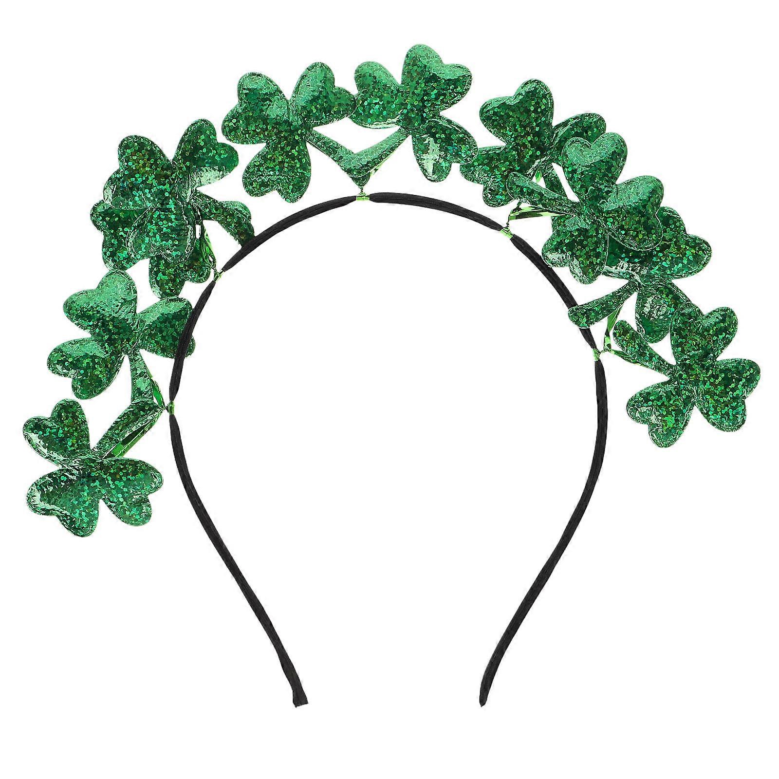 Green LaserCut Shamrock Headband with Embossed Design for St Patrick's Day Fabric Comfortable Kids Accessories