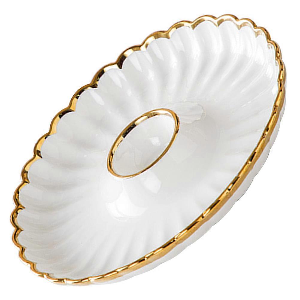 Dumpling Dipping Plate For Parties Suitable For Colleagues Round Ceramic Food Container 1Set