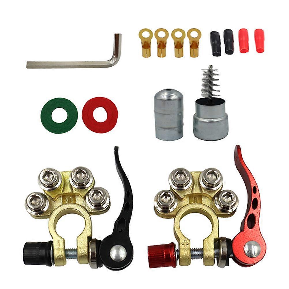 Auto Electrical Connectors Car Battery Terminal Connectors Vehicle Battery Components 2.8X2.4X0.6in Assorted Color Battery Extension 1 Set