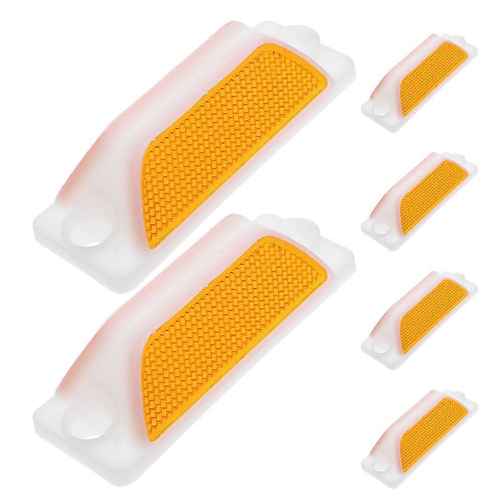 6pcs Rectangular Road Reflectors, High Visibility Driveway Markers for Speed Bumps, Sidewalks, and Freeways, Easy Installation for Safety Guidance