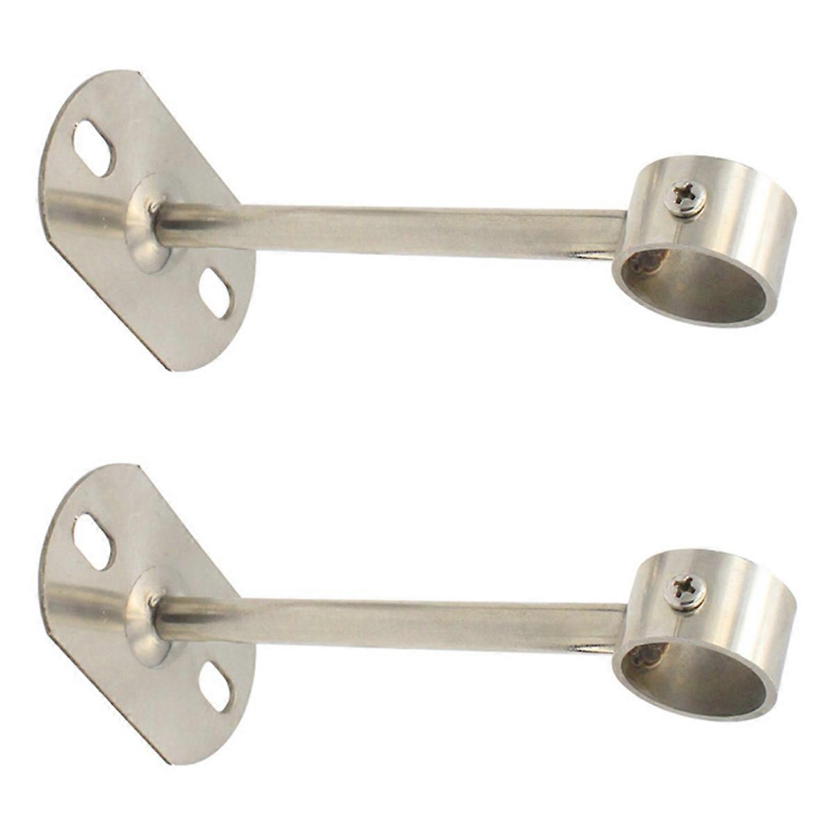 2Pcs Heavy Duty Ceiling Mount Rod Brackets Perfect For Hanging Clothes In Bathroom Use Made Of Stainless Steel