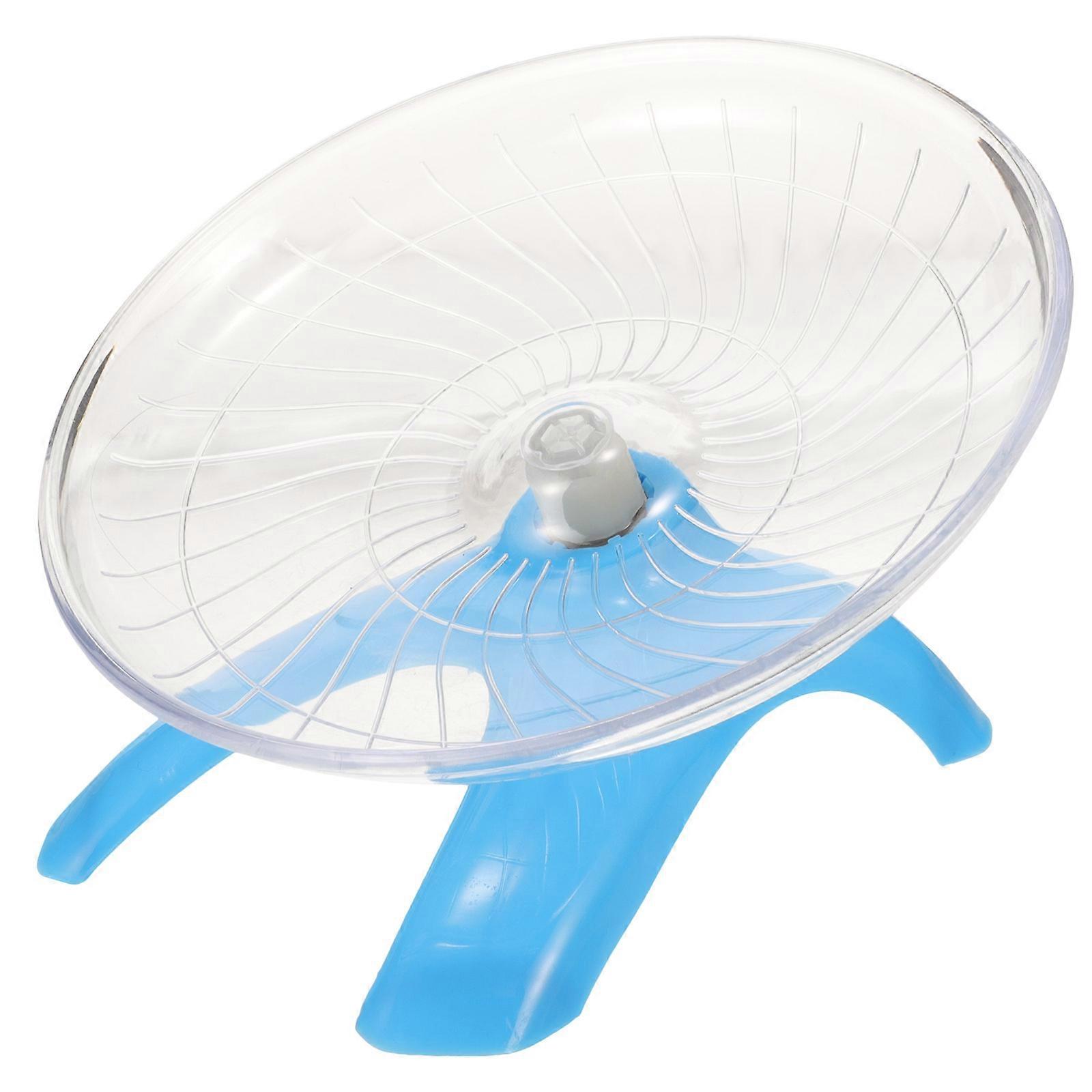Silent Hamster Running Wheel Blue Transparent Design for Chinchillas Squirrels Pets Encourages Exercise Play with Smooth Edges for Safety
