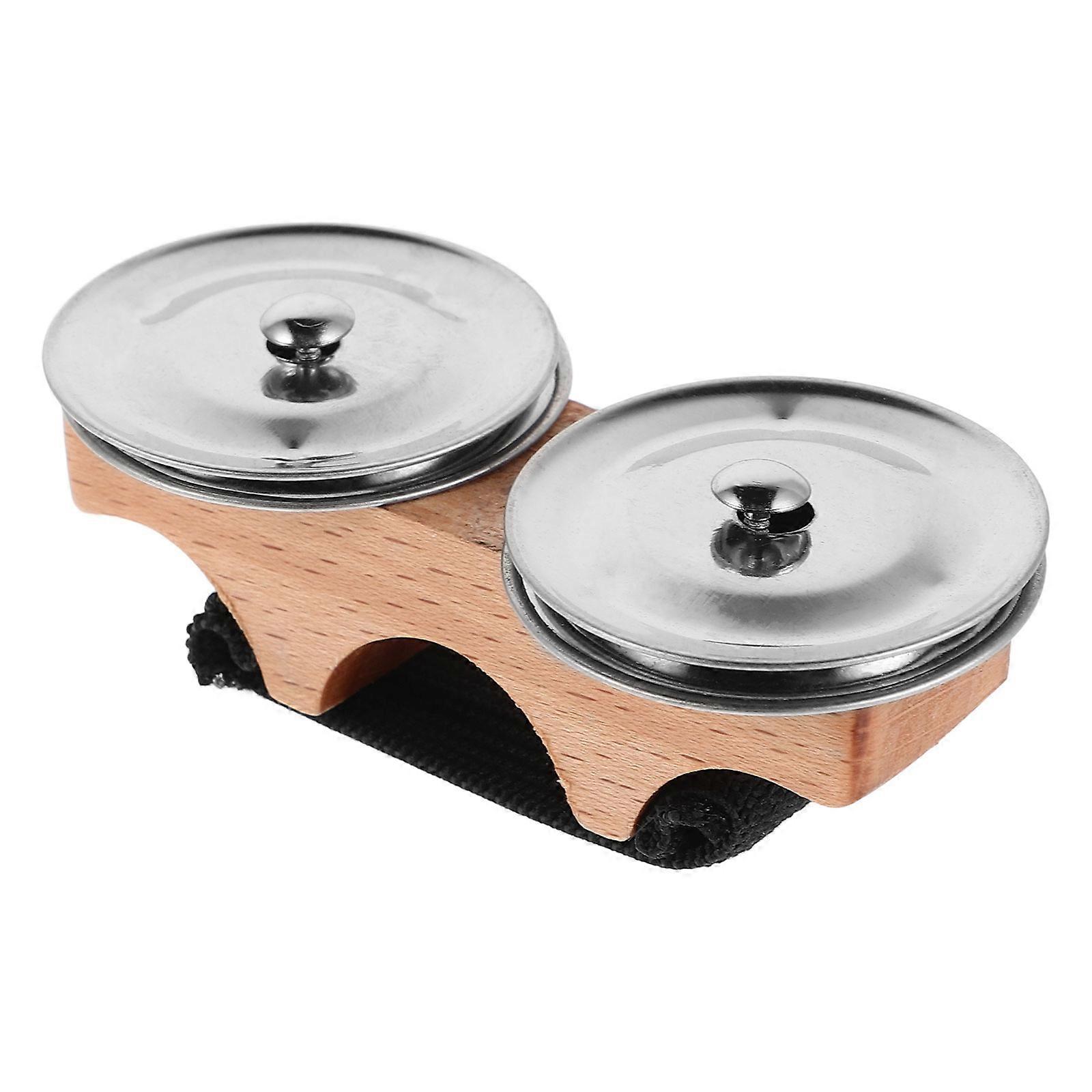 The **Handheld Finger Tambourine Mini Cymbal with Steel Jingles** is a compact, versatile percussion instrument designed for both musical education