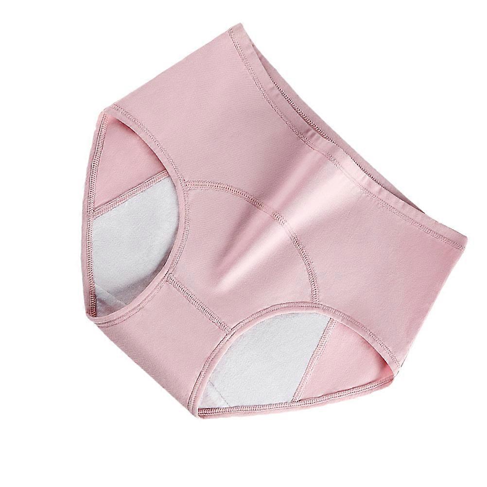 Midwaist Period Panties for Women Pink Cloth Waterproof and Breathable Briefs with Thickened Absorbent .5 Inches