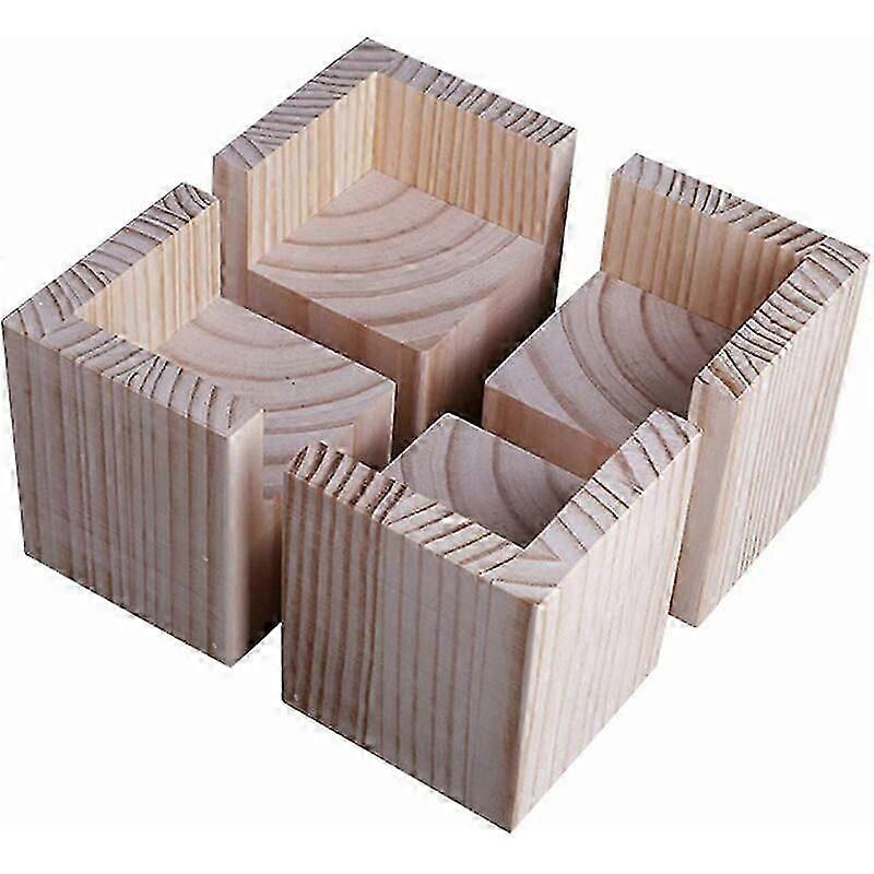 4-عبوات رافعات أثاث خشبي 5x5x5 سم لتعديل ارتفاع سرير طاولة المكتب