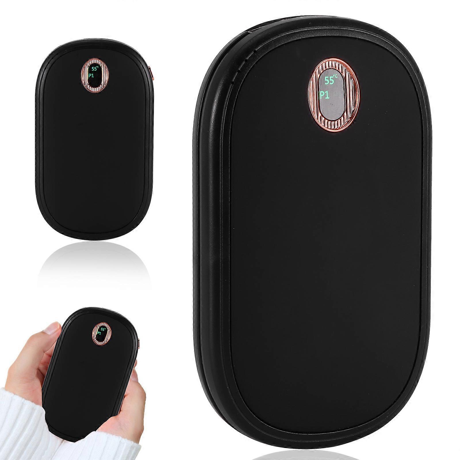 Temperature Display Hand Warmer Black