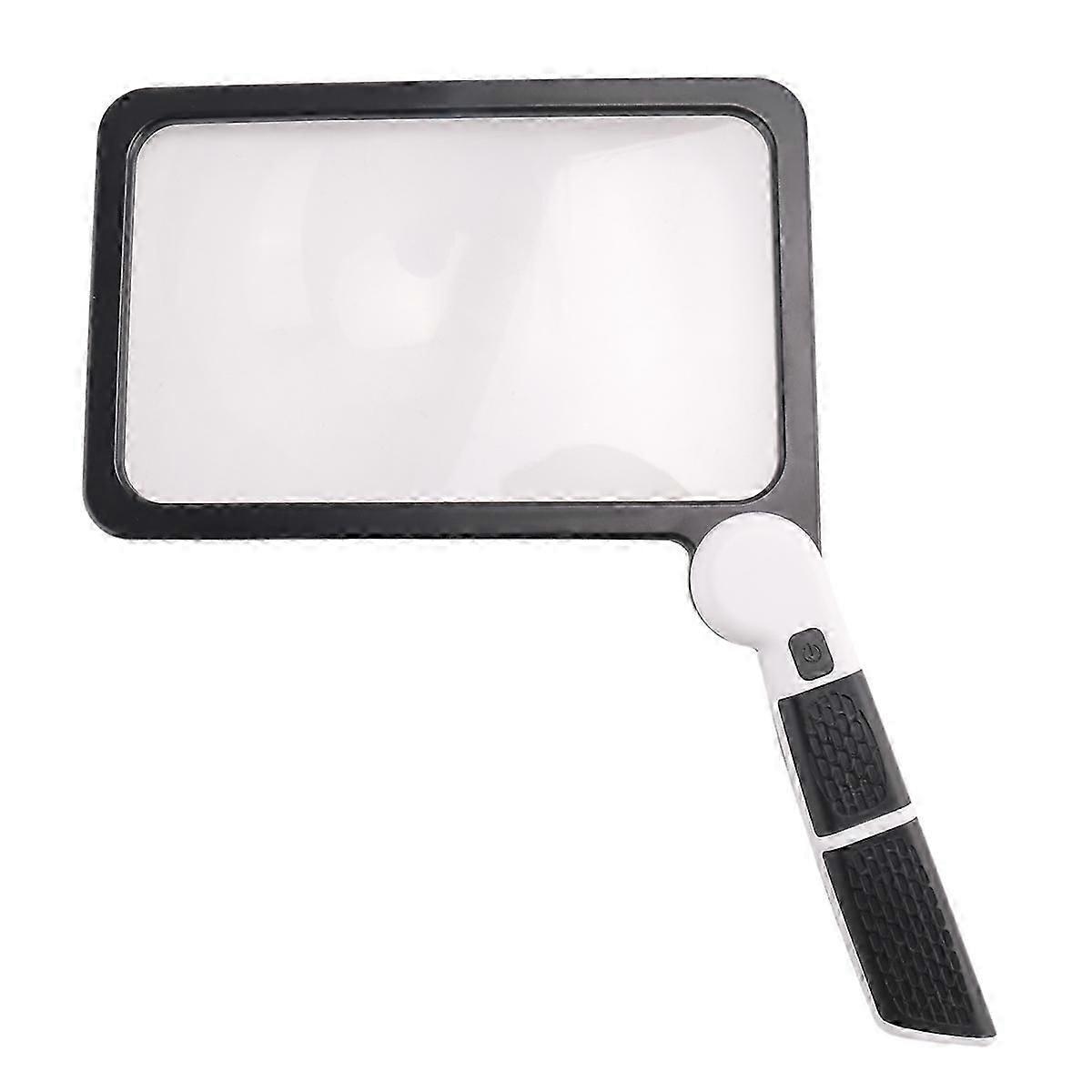 Full-Page 5X Magnifying Glass for Reading, Folding Lighted Magnifier with 48 LED Lights, Rectangular