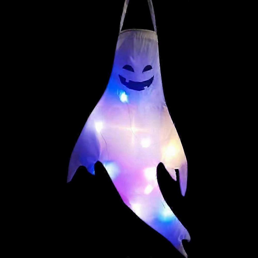 Glowing Ghost Windsock Halloween Decor Hanging Atmosphere Light Party Prop