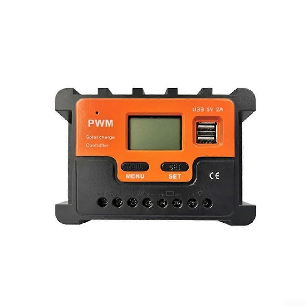 Solar Charge Controller, Multifunctional 12V/24V PWM 10A/20A/30A, Dual USB Ports, 65A Compatibility