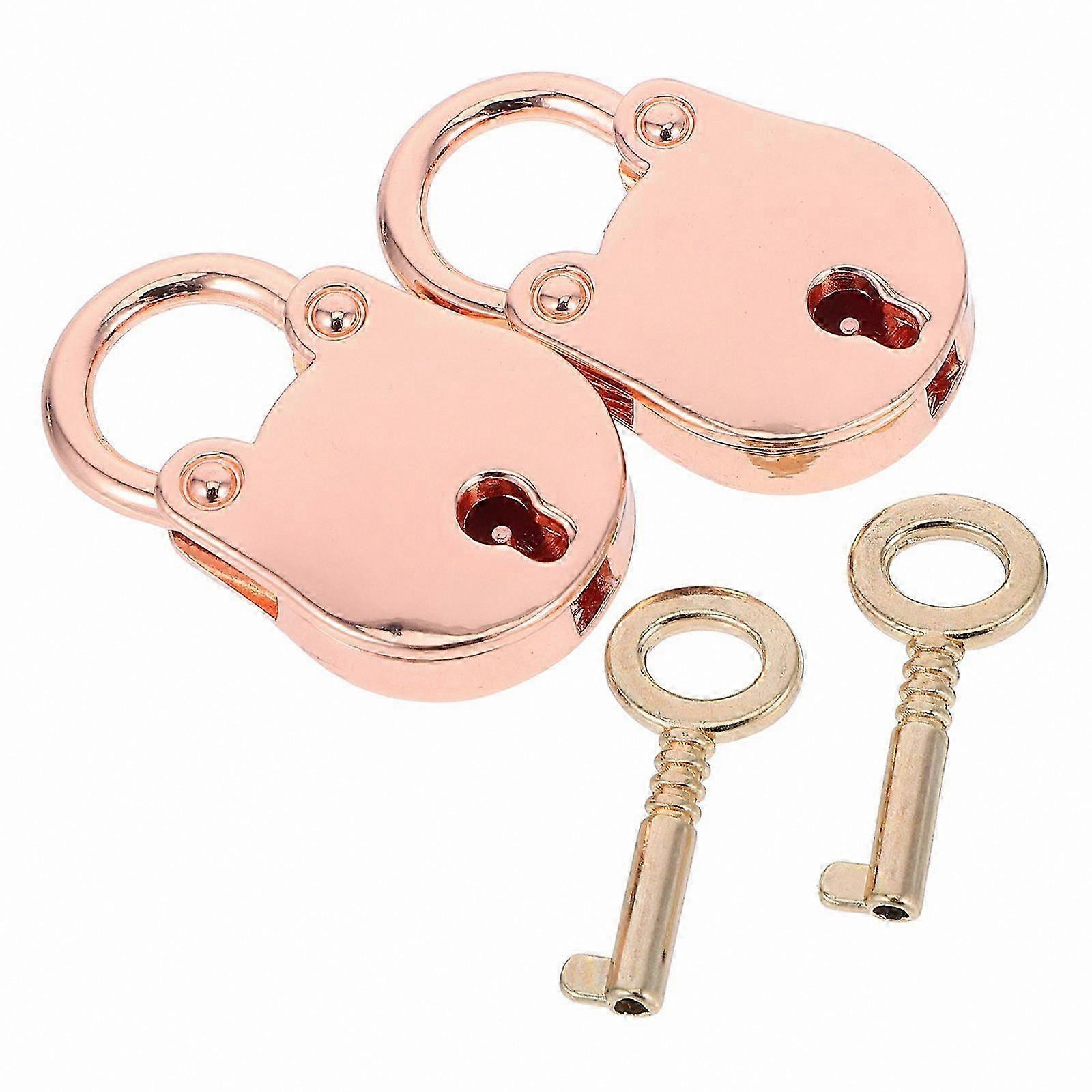 2-Pack Mini Padlock with Keys, Small Metal Lock for Diary, Jewelry Box, Storage Case, Bear Design Book Lock