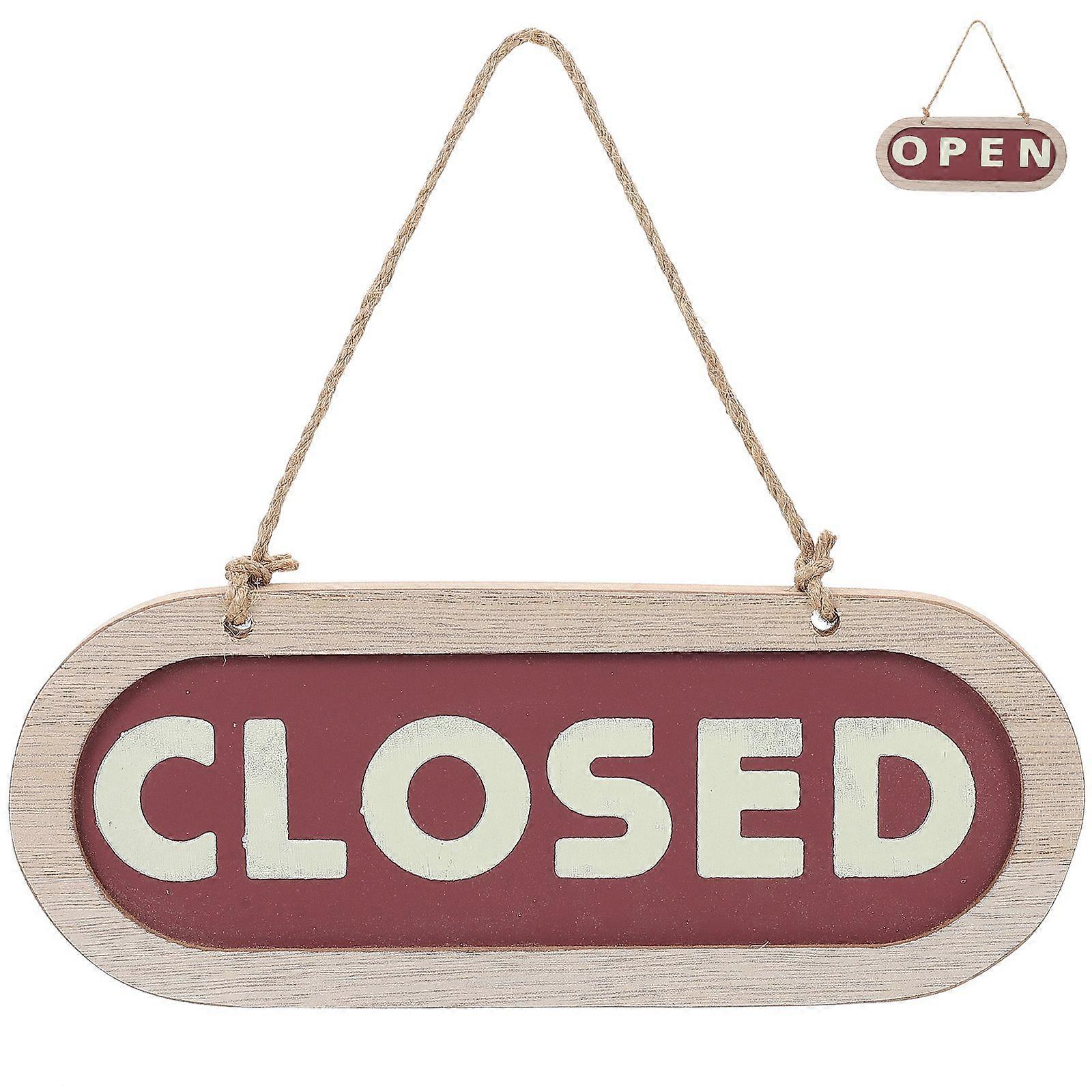 Wood Closed Open Hanging Plaque Store Hanging Plaque Rustic Home Ddecorations