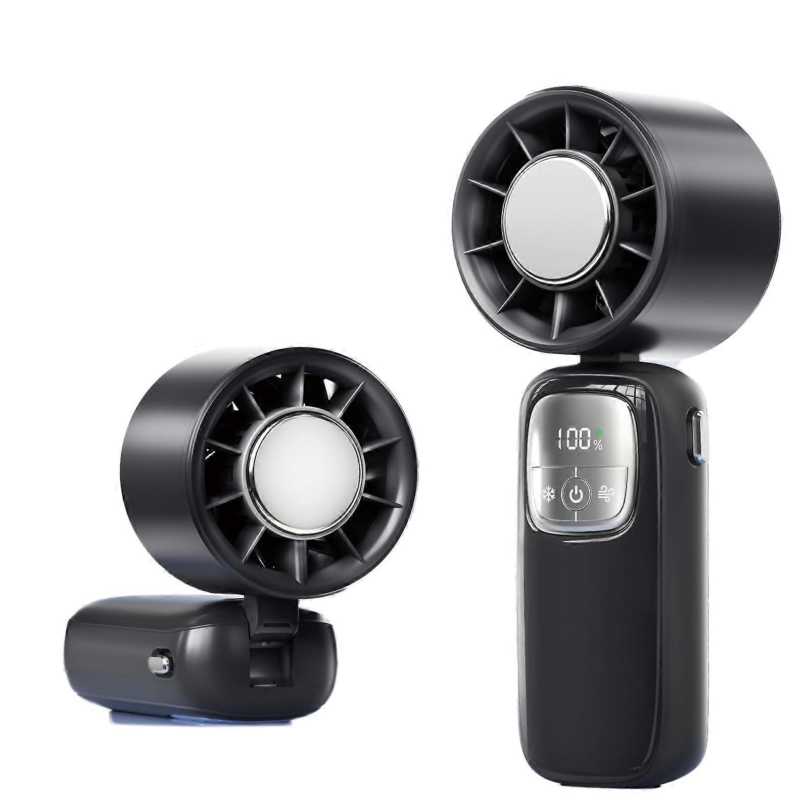 Handheld Portable Turbo Fan Ice Cooler, 1-100 Speed, 4000mAh Rechargeable Battery, 20000 RPM Foldable Mini Pocket Fan