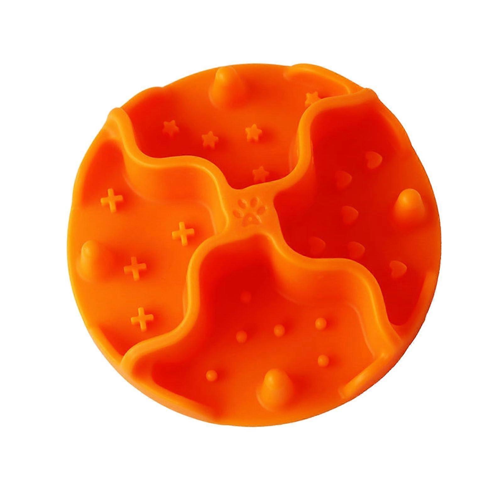 SmoothEdged Silicone Cat Feeding Mat – Slow Eating, Prevents Choking, Suction Base, BPA, Orange
