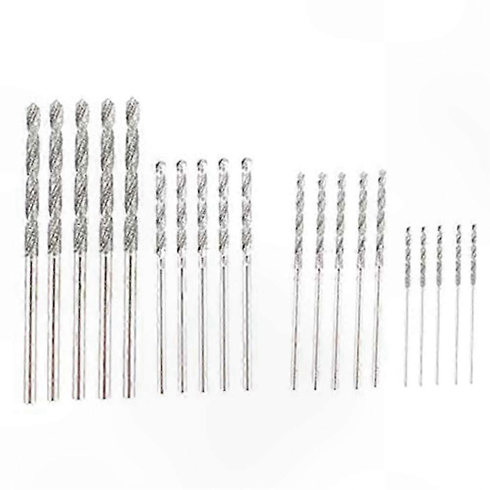 20-Piece Twist Tip Drill Bit Set for Jewelry Crafting Sea Glass Shells Gemstone Lapidary Projects 4 Sizes Included