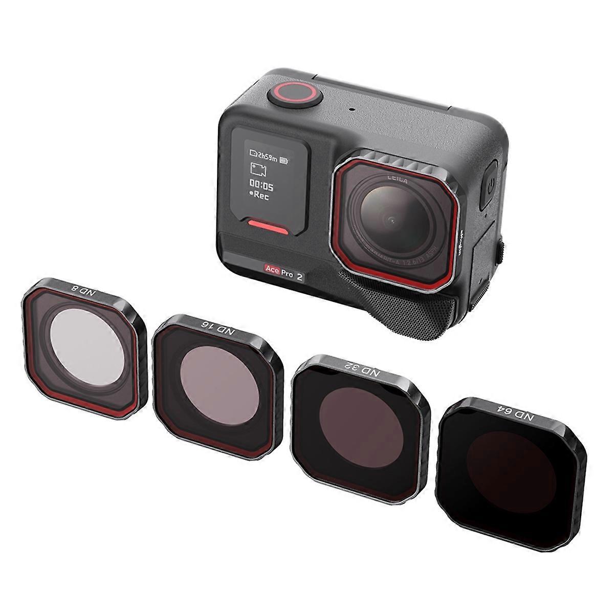AMAGISN 4Pcs Lens Filter Set for Insta360 ACE PRO ND8 ND16 ND32 ND64