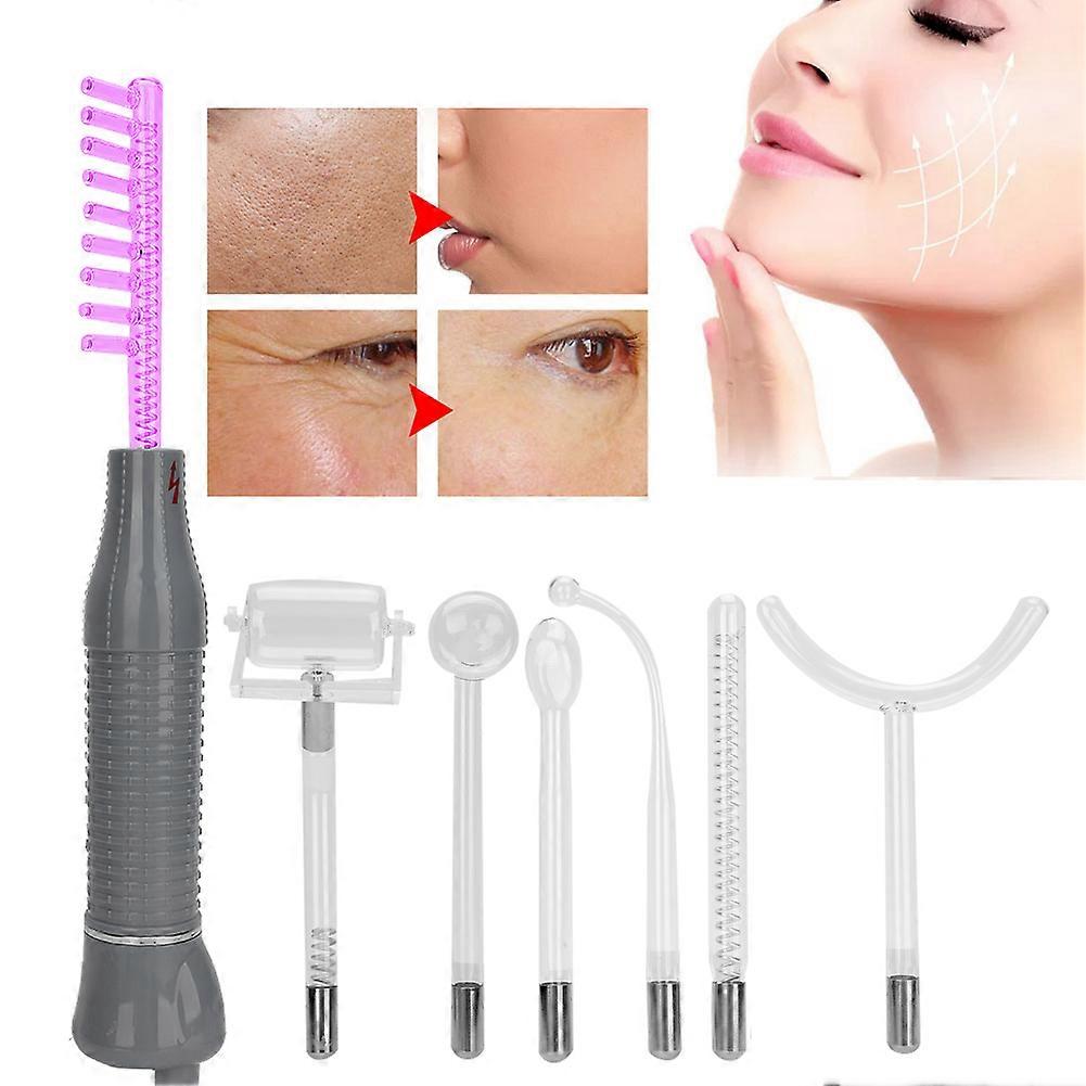 7pcs / Set High Frequency Electrotherapy Instrument Ozone Electrotherapy RodEU Plug 220V