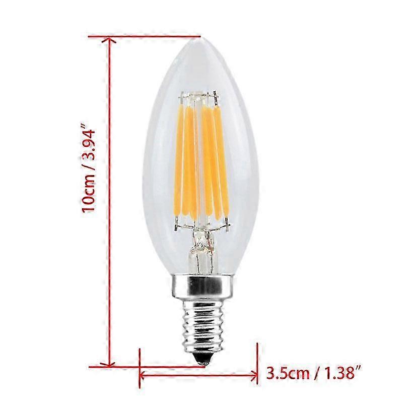 E14 4W Retro LED Light Bulb - COB Filament Flame Bulb Lamp for Chandeliers