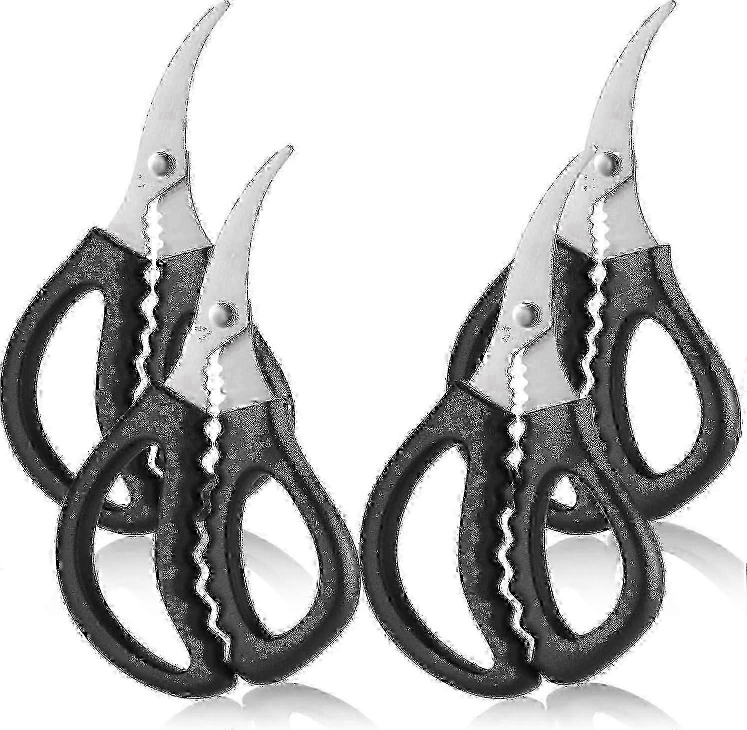 4PCS Stainless Steel Kitchen Scissors for Seafood Crab Fish Shrimp Lobster Cooking Tools