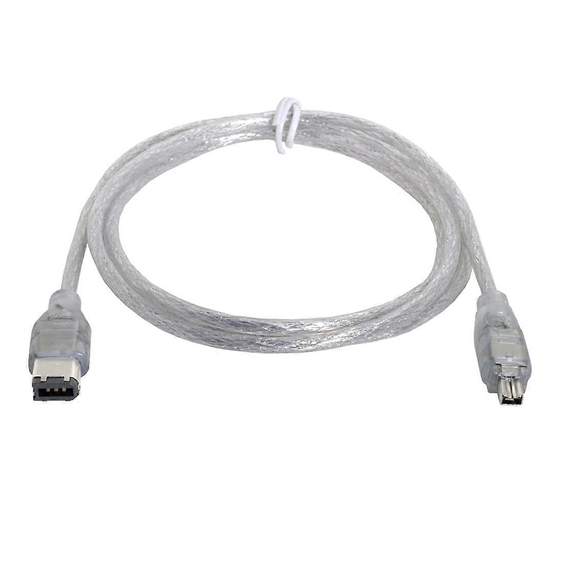 CY 6Pin 1394 to Firewire 400 IEEE 1394 4 Pin Male iLink Adapter Cord Cable for Camera Camcorder Transparent