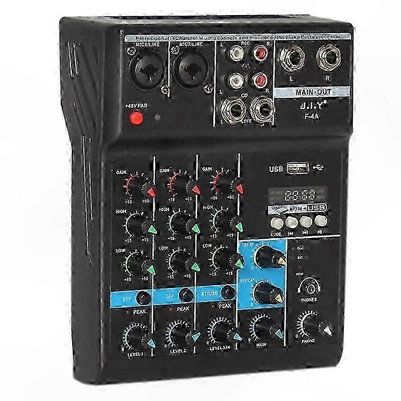 4-Channel Bluetooth o Mixer with Reverb for Home Karaoke Use