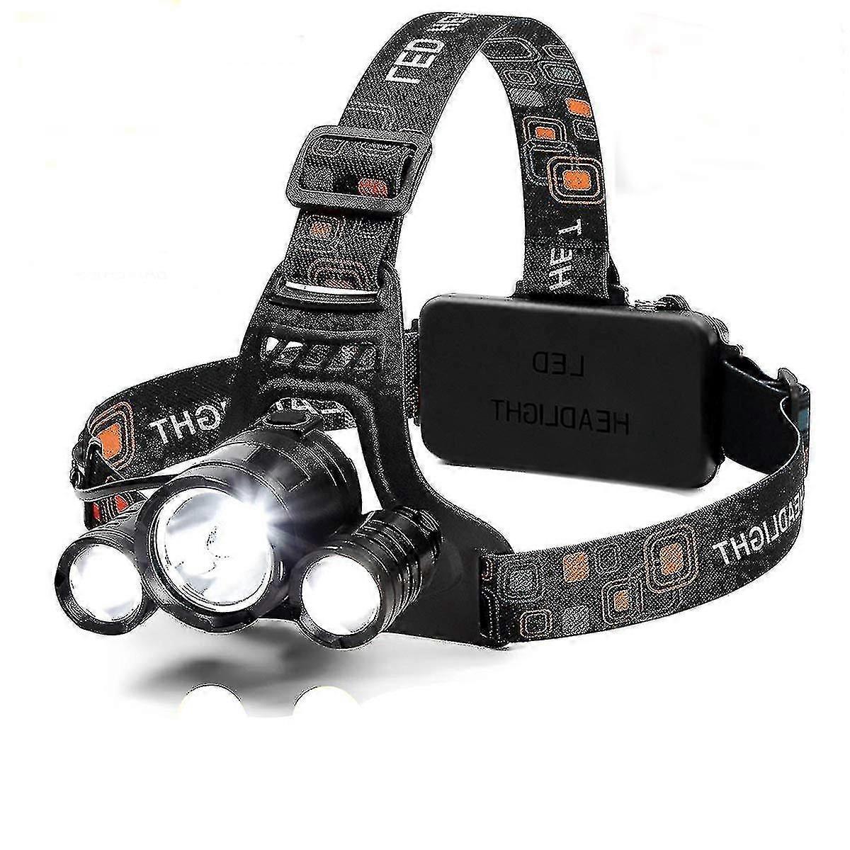 6000 Lumen LED Headlamp Flashlight with 4 Modes: Rechargeable 18650 Headlight for All-Weather Use, Perfect for Hunting, Work or Any Outdoor Activity