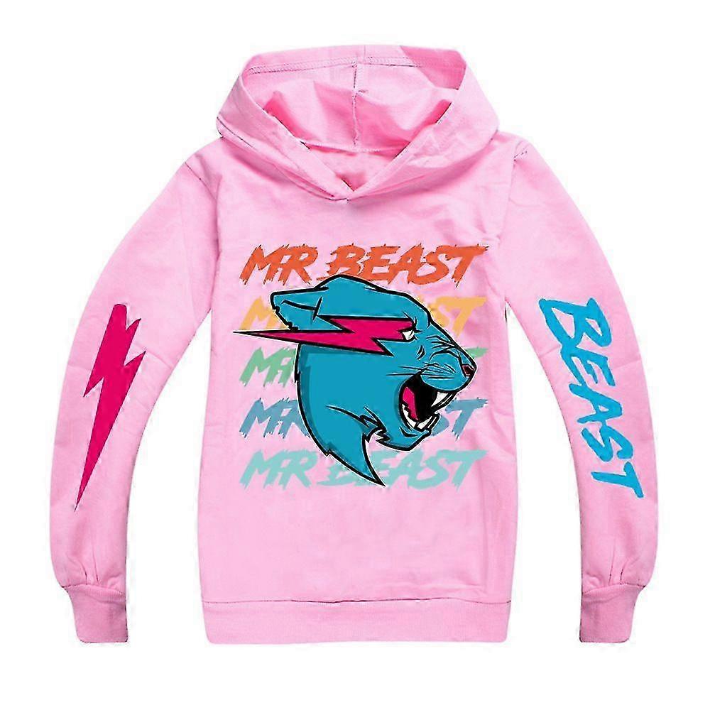 Bambini Ragazzi Ragazze Mr Beast Lightning Cat Print Felpa con cappuccio a maniche lunghe...