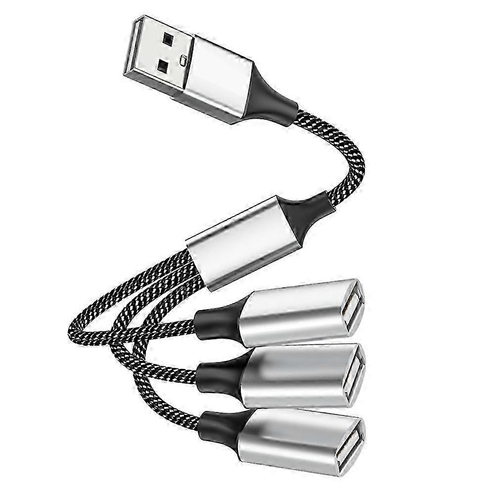 USB to 3-Port USB 2.0 Hub Dual Multi-Splitter Adapter with OTG Function for PC, Laptop, Surface & USB A Extension Data Transfer