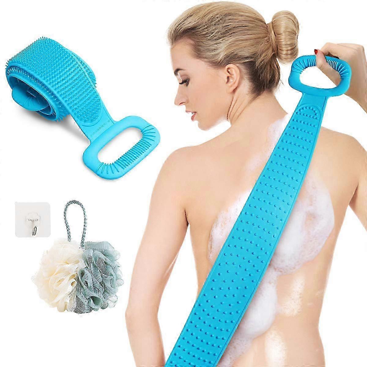 Silicone Bath Body Brush Back Scrubber for Shower Exfoliating Long ...