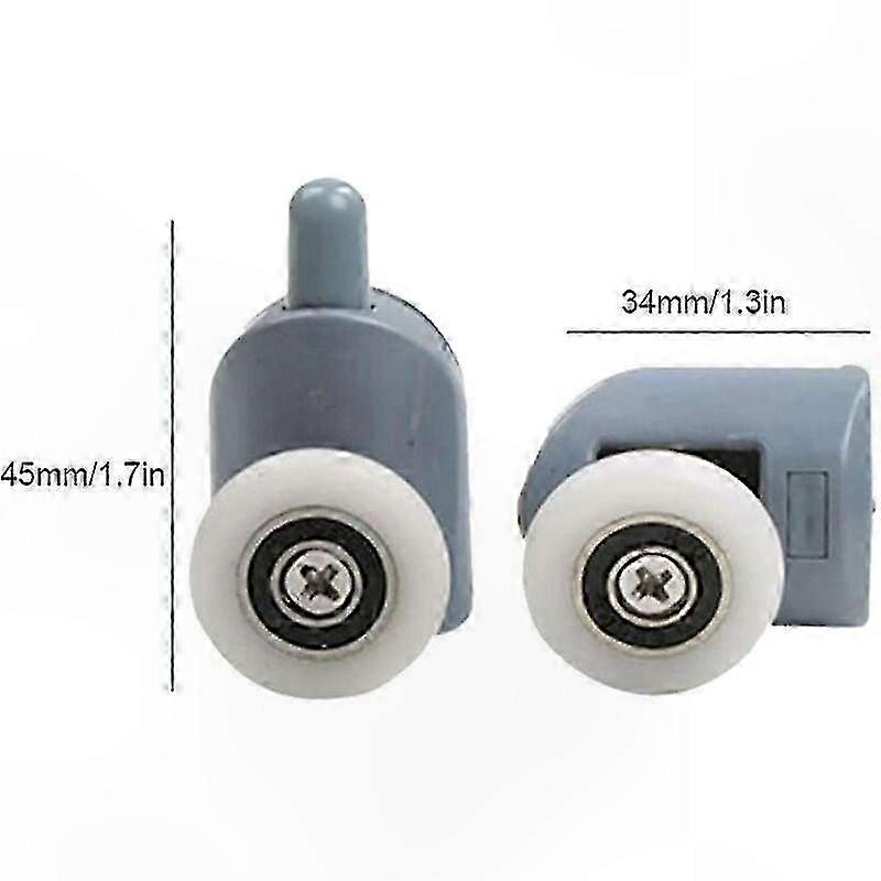 Replacement Shower Door Rollers - 8 Pack for Upper and Lower Tracks in Bathroom Enclosures